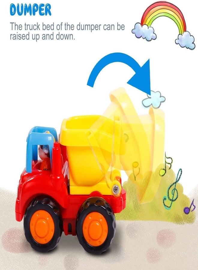 PRIMEFAIR Automobile Unbreakable Friction Cars Construction Tractor, Bulldozer, Cement Mixer Truck, Dumper for 1, 2, 3, Year Old Boy Girl Toddler Baby Kid Gift (4 Friction-07) - Image 4